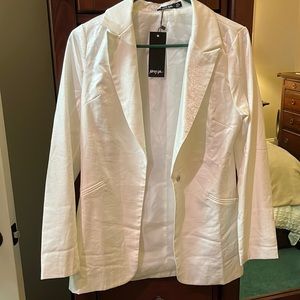 Brand New Nasty Gal White/Silver Blazer